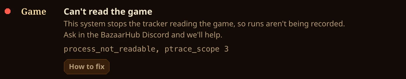 Can't read the game, the system blocks it